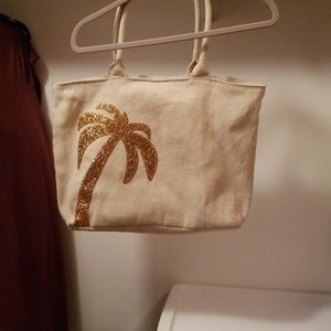 Burlap Palm Tree Tote